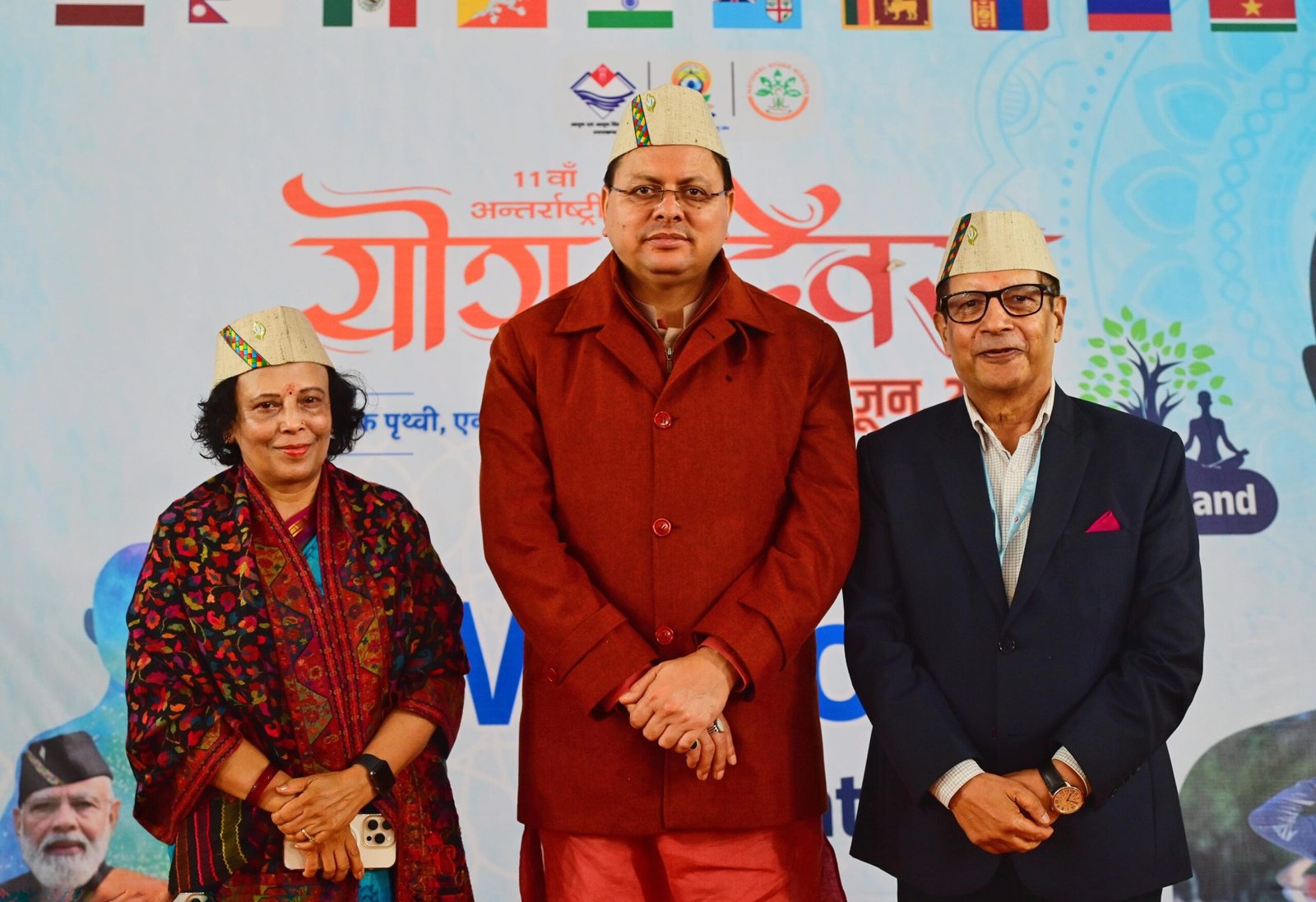 मुख्यमंत्री  पुष्कर सिंह धामी ने विदेशी मेहमानों का भराड़ीसैंण, में किया स्वागत
